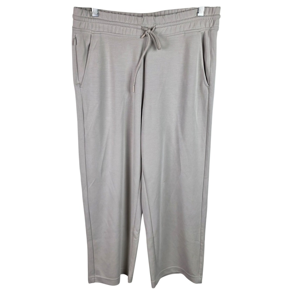 Athleta Seasoft Straight Pant Women M Grey Good Drawstring Modal Stretch Casual
